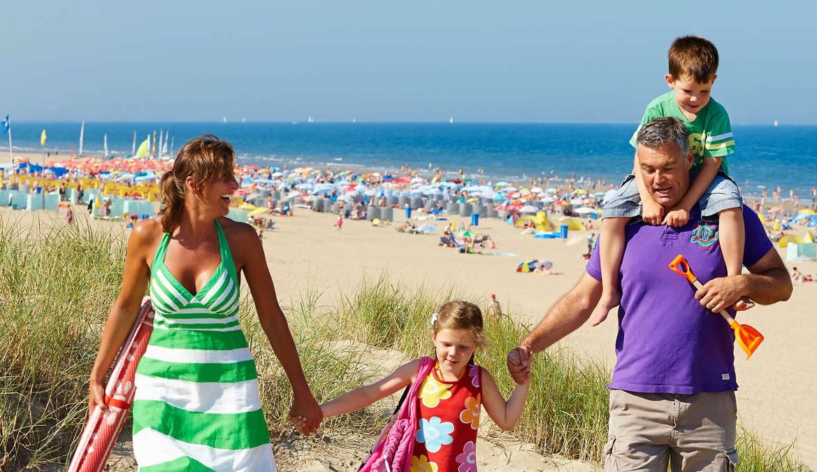 Familie am Meer in Holland